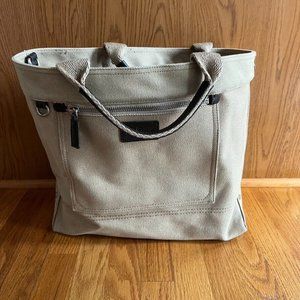 Banana Republic Beige Heavy Canvas Shoulder Tote Bag  22” x 13”‎ Handles Pockets